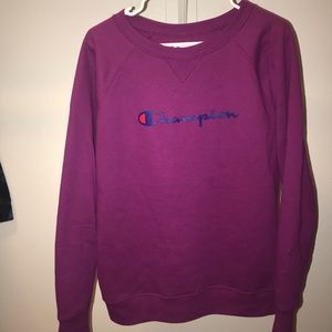 purple champion sweatshirt